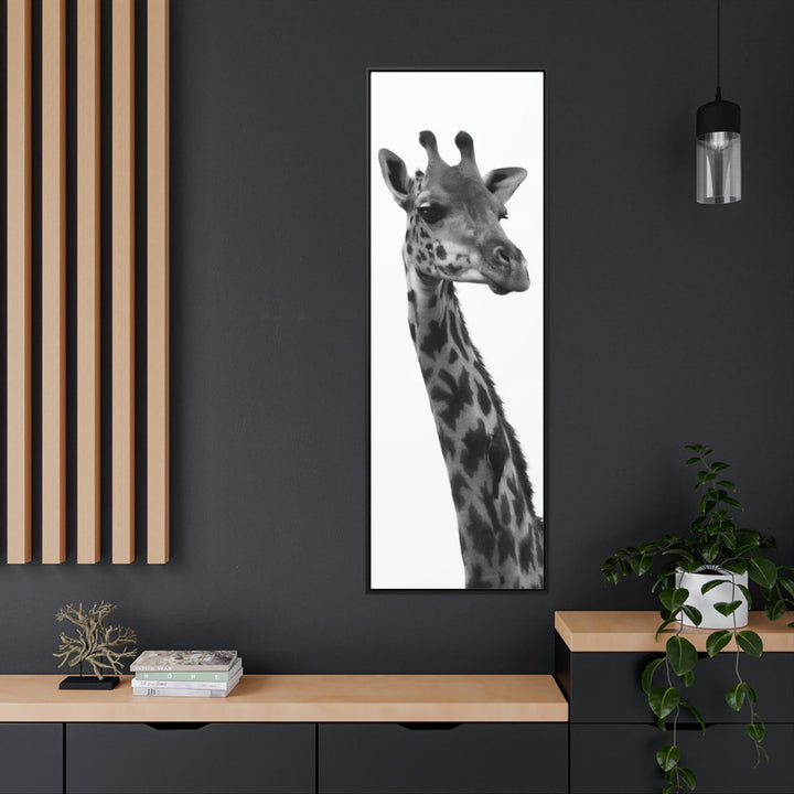 Giraffe Portrait in Black and White - Canvas With Frame - Visiting This World