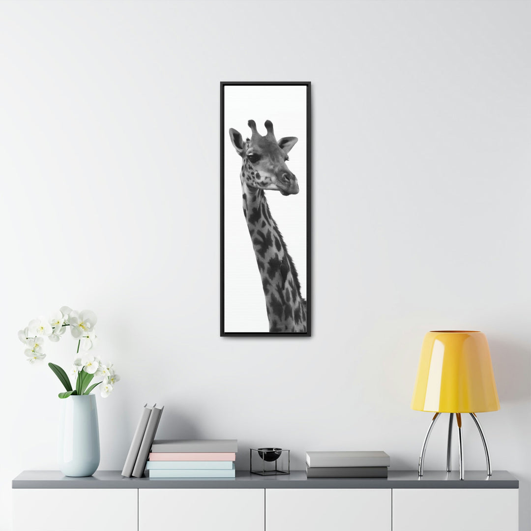 Giraffe Portrait in Black and White - Canvas With Frame - Visiting This World