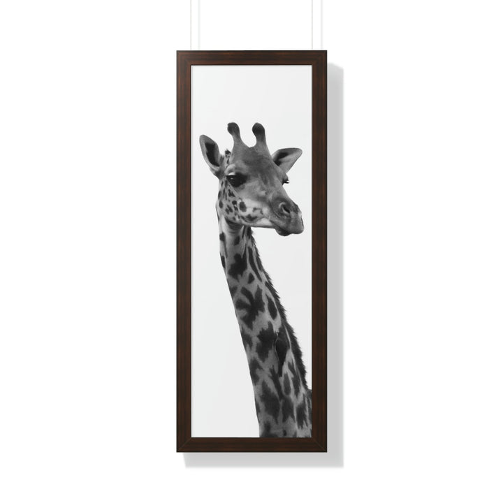 Giraffe Portrait in Black and White - Framed Print - Visiting This World