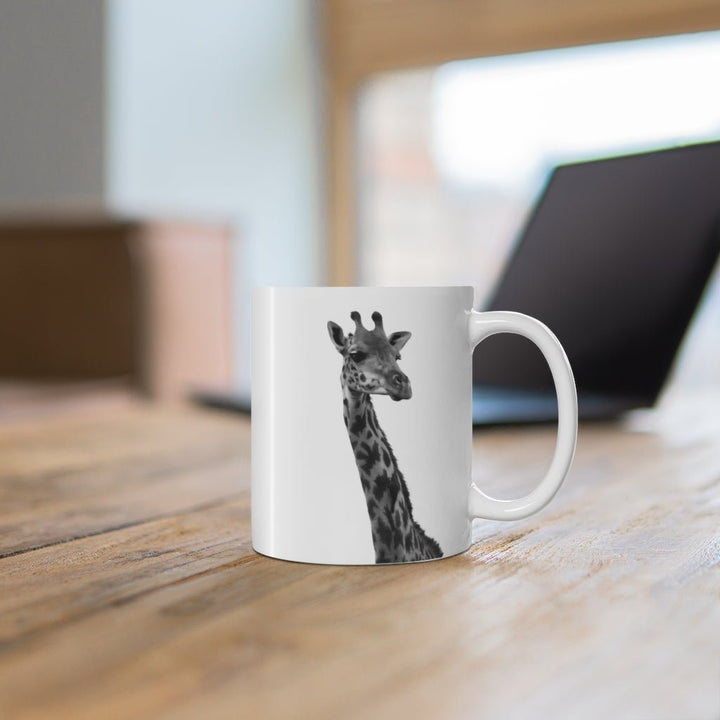 Giraffe Portrait in Black and White - Mug 11oz - Visiting This World