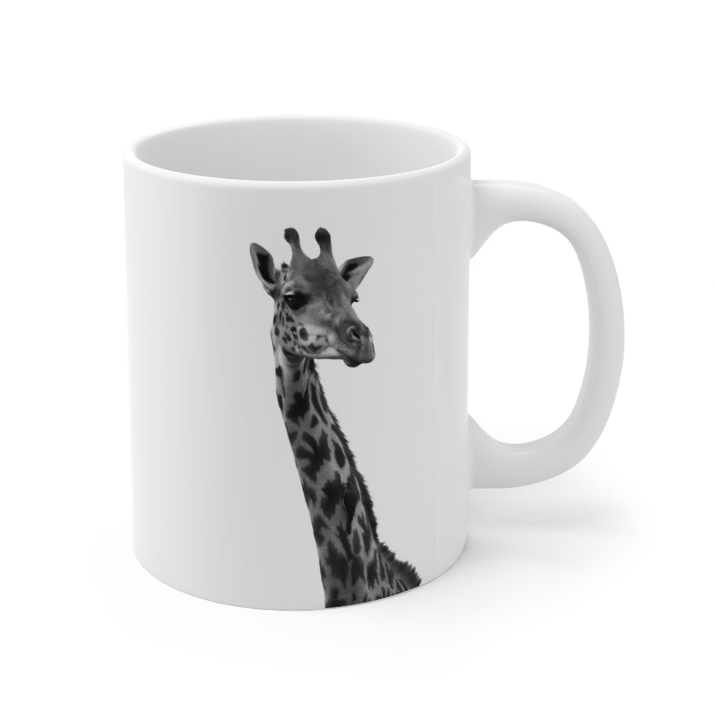 Giraffe Portrait in Black and White - Mug 11oz - Visiting This World