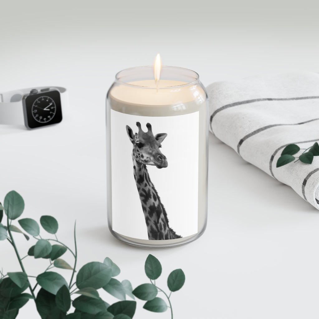 Giraffe Portrait in Black and White - Scented Candle, 13.75oz - Visiting This World