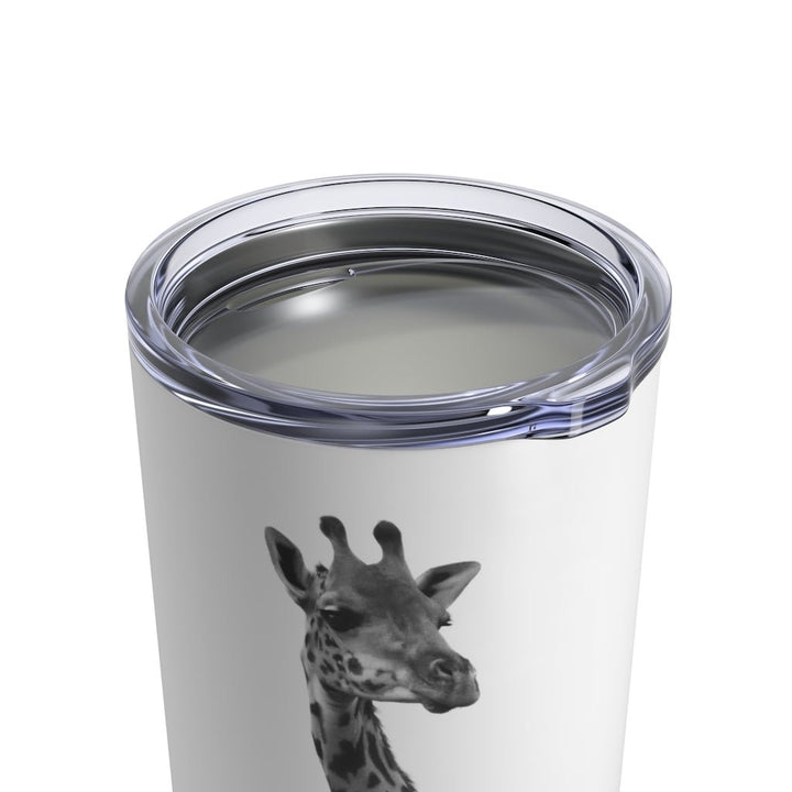 Giraffe Portrait in Black and White - Tumbler 10oz - Visiting This World