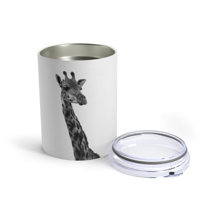 Giraffe Portrait in Black and White - Tumbler 10oz - Visiting This World