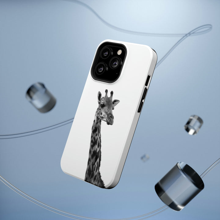 Giraffe Portrait in Black and White - White Matte Phone Case - Visiting This World