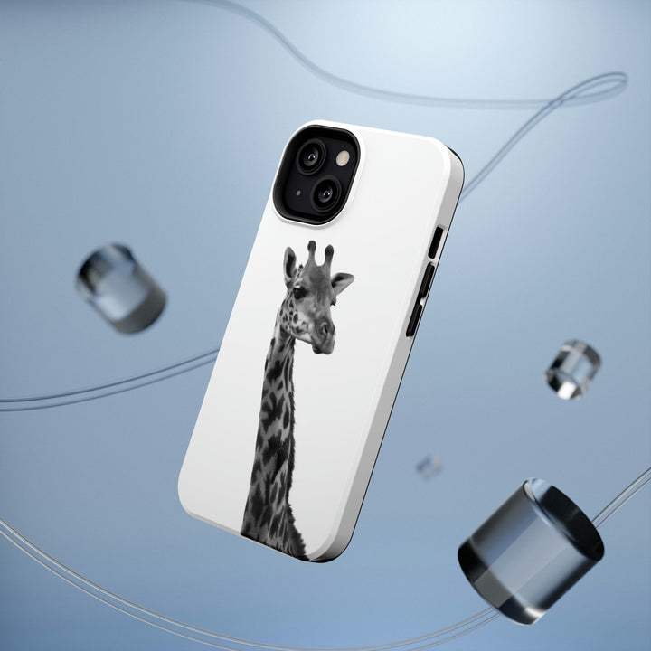 Giraffe Portrait in Black and White - White Matte Phone Case - Visiting This World