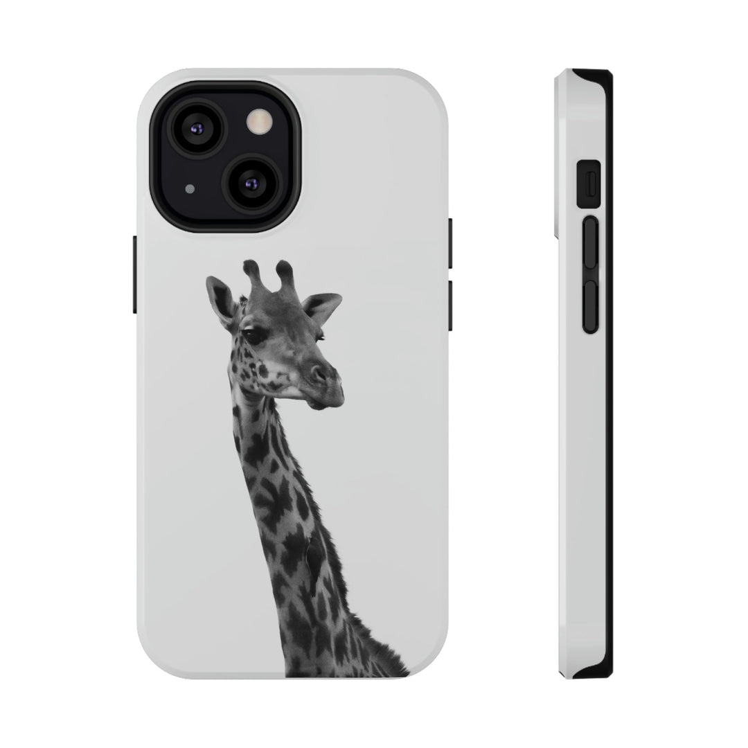 Giraffe Portrait in Black and White - White Matte Phone Case - Visiting This World