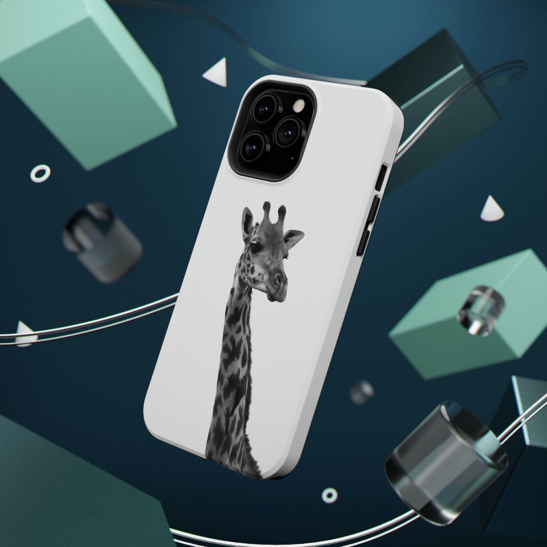 Giraffe Portrait in Black and White - White Matte Phone Case - Visiting This World