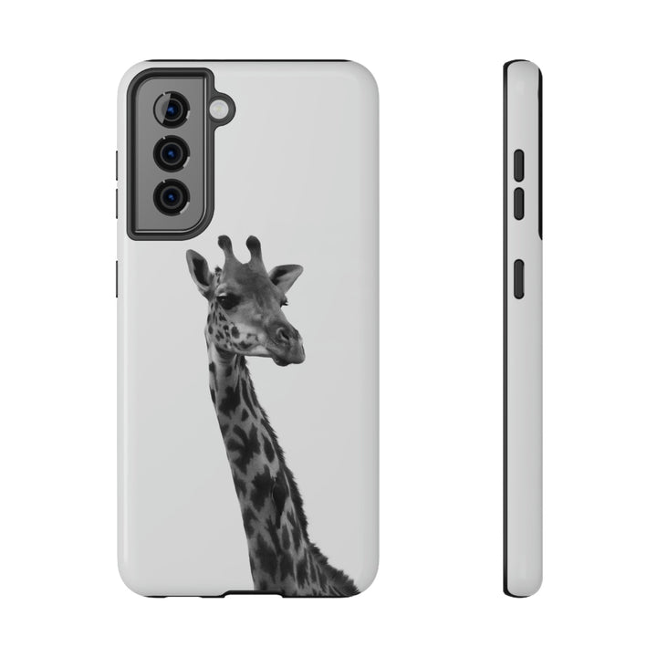 Giraffe Portrait in Black and White - White Matte Phone Case - Visiting This World