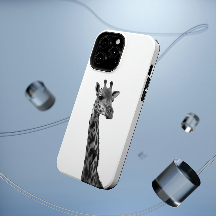 Giraffe Portrait in Black and White - White Matte Phone Case - Visiting This World