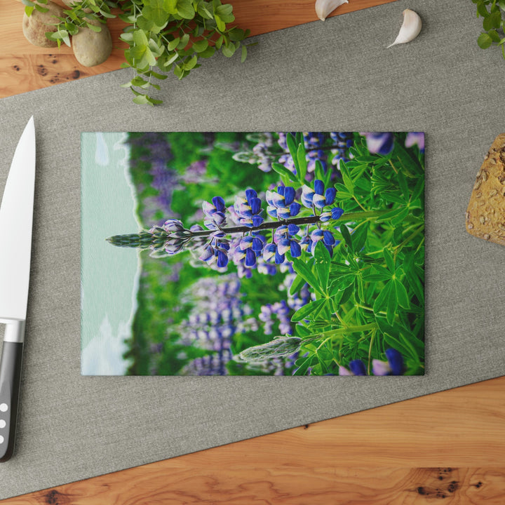 Glowing Lupin - Glass Cutting Board - Visiting This World