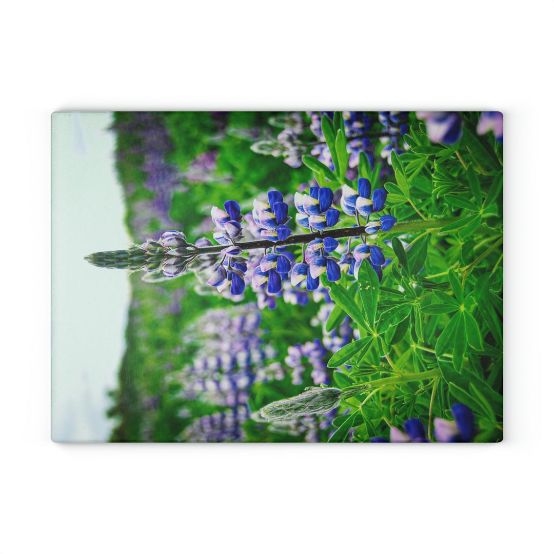 Glowing Lupin - Glass Cutting Board - Visiting This World