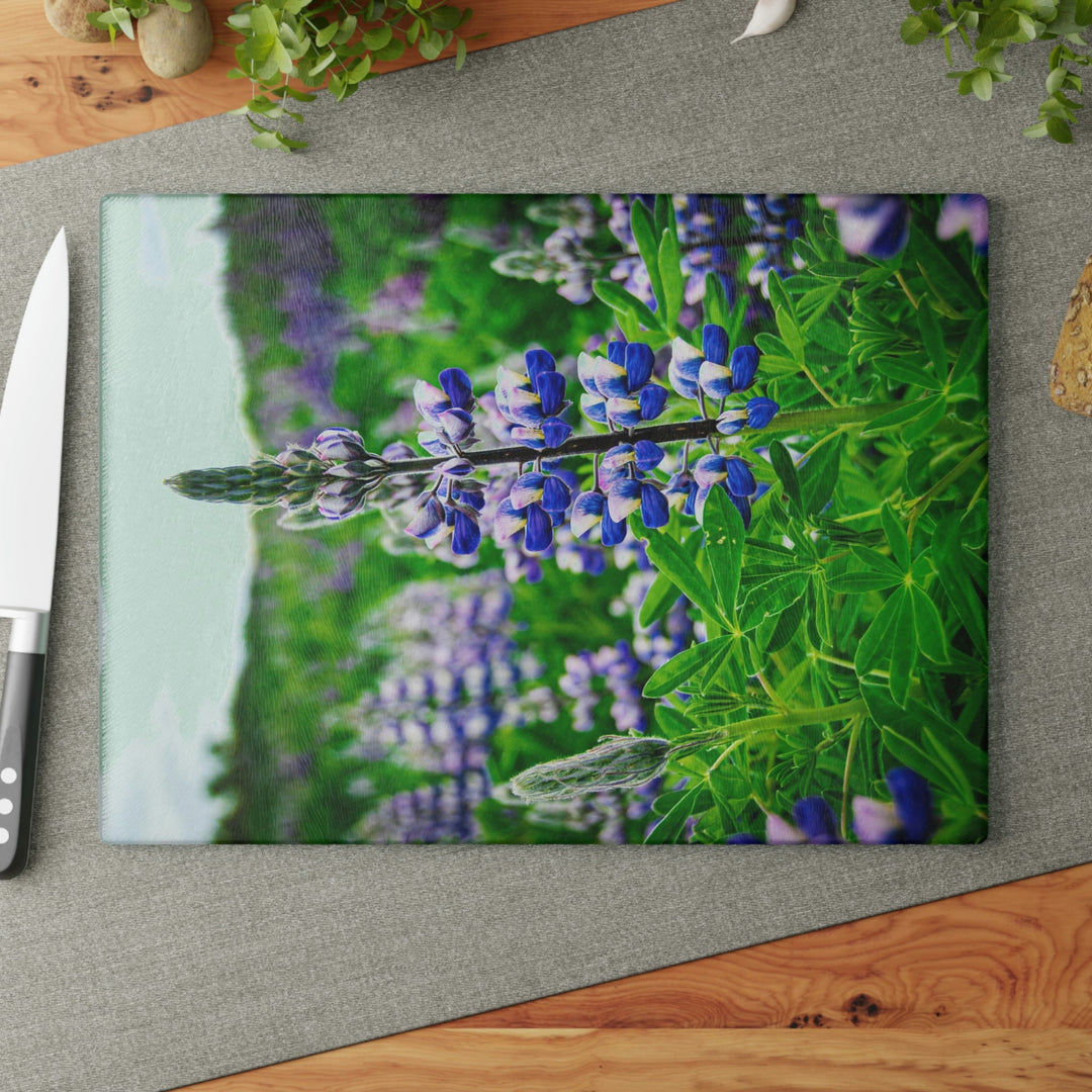 Glowing Lupin - Glass Cutting Board - Visiting This World