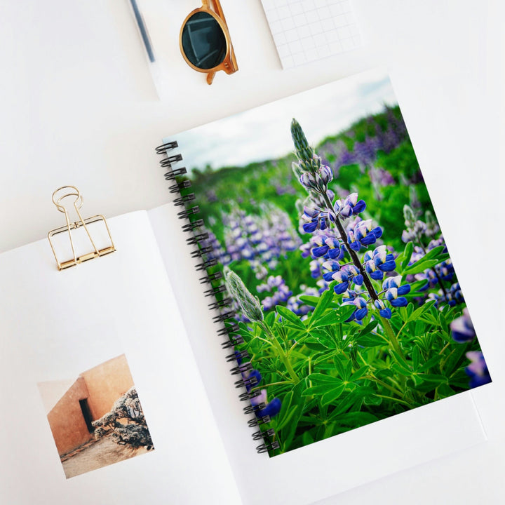 Glowing Lupin - Spiral Ruled Line Notebook - Visiting This World