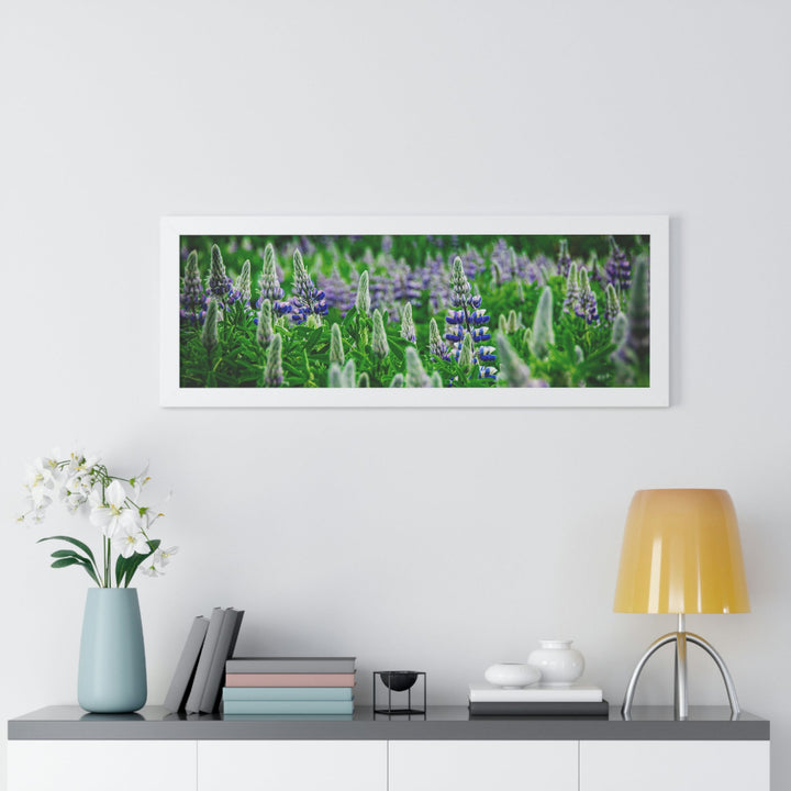 Glowing Lupin with Mountains - Framed Print - Visiting This World