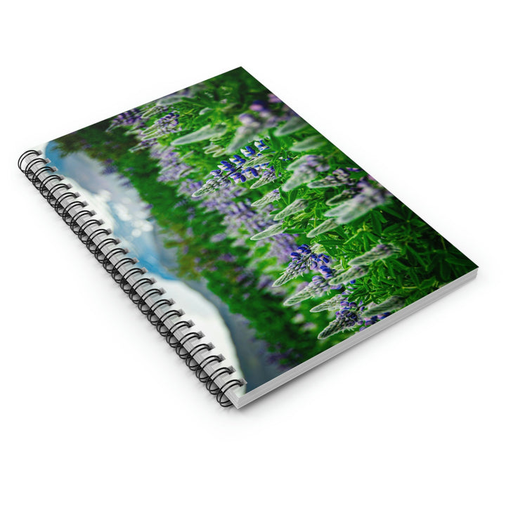 Glowing Lupin with Mountains - Spiral Ruled Line Notebook - Visiting This World