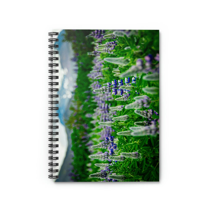 Glowing Lupin with Mountains - Spiral Ruled Line Notebook - Visiting This World