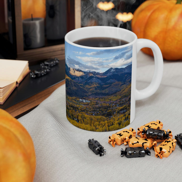 Glowing Mountainside - Ceramic Mug 11oz - Visiting This World