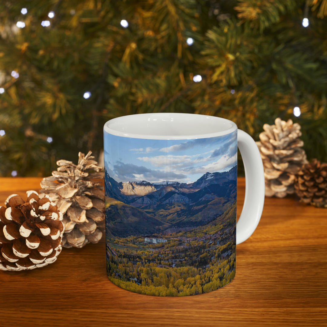 Glowing Mountainside - Ceramic Mug 11oz - Visiting This World