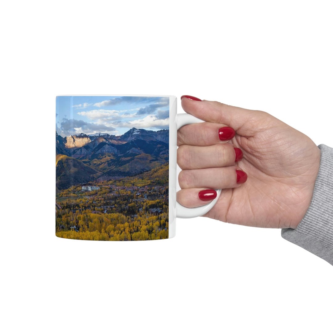 Glowing Mountainside - Ceramic Mug 11oz - Visiting This World