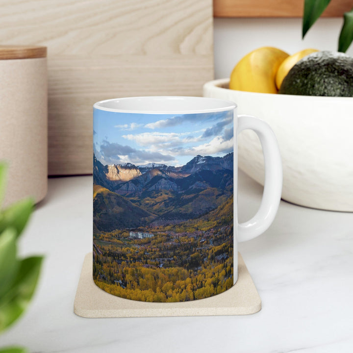 Glowing Mountainside - Ceramic Mug 11oz - Visiting This World