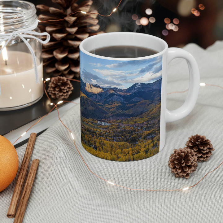 Glowing Mountainside - Ceramic Mug 11oz - Visiting This World