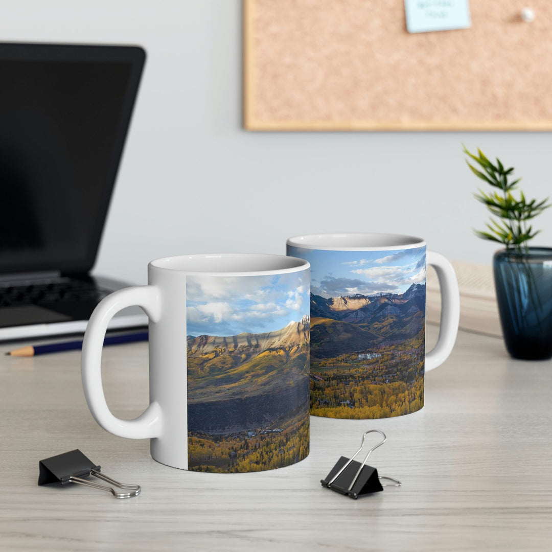 Glowing Mountainside - Ceramic Mug 11oz - Visiting This World