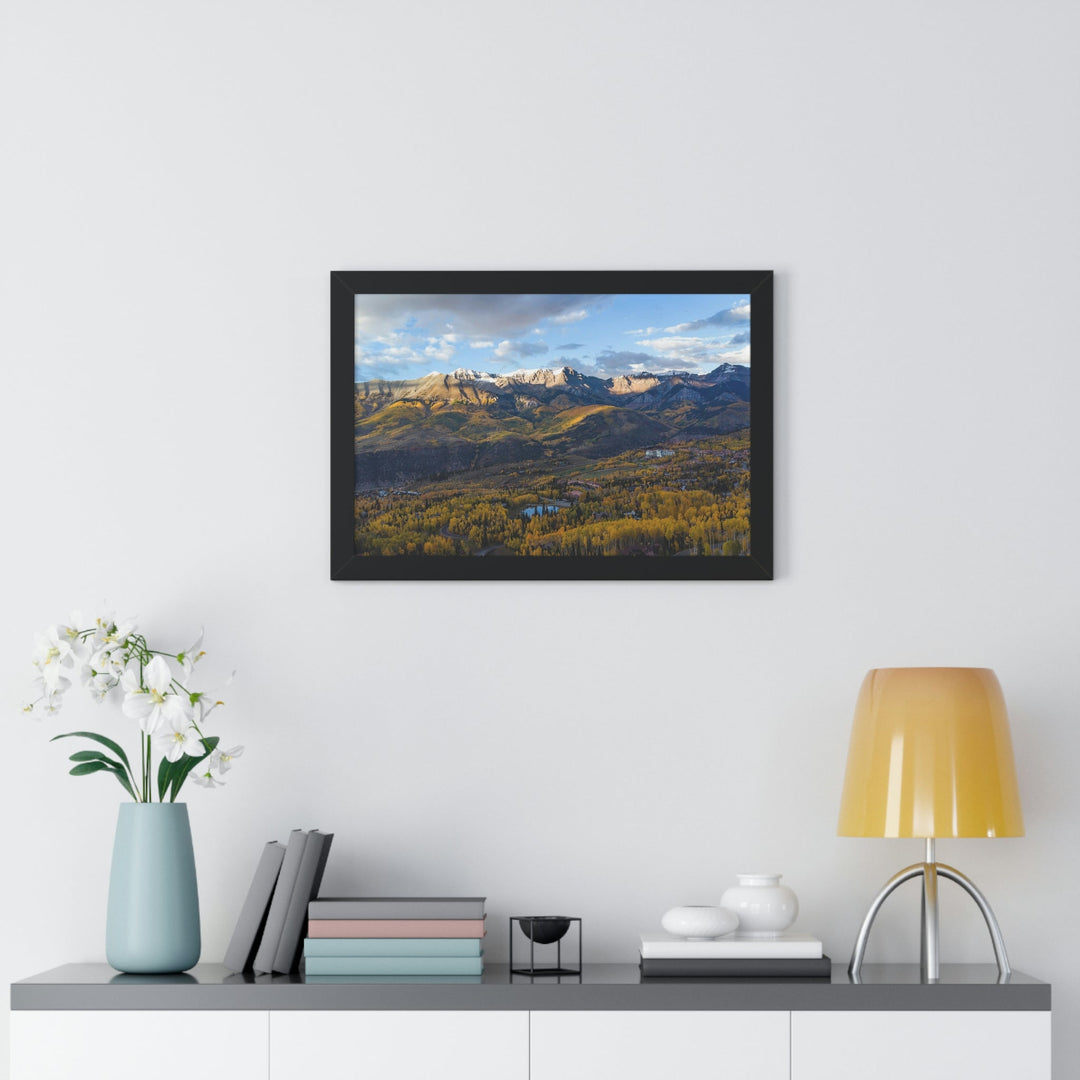 Glowing Mountainside - Framed Print - Visiting This World