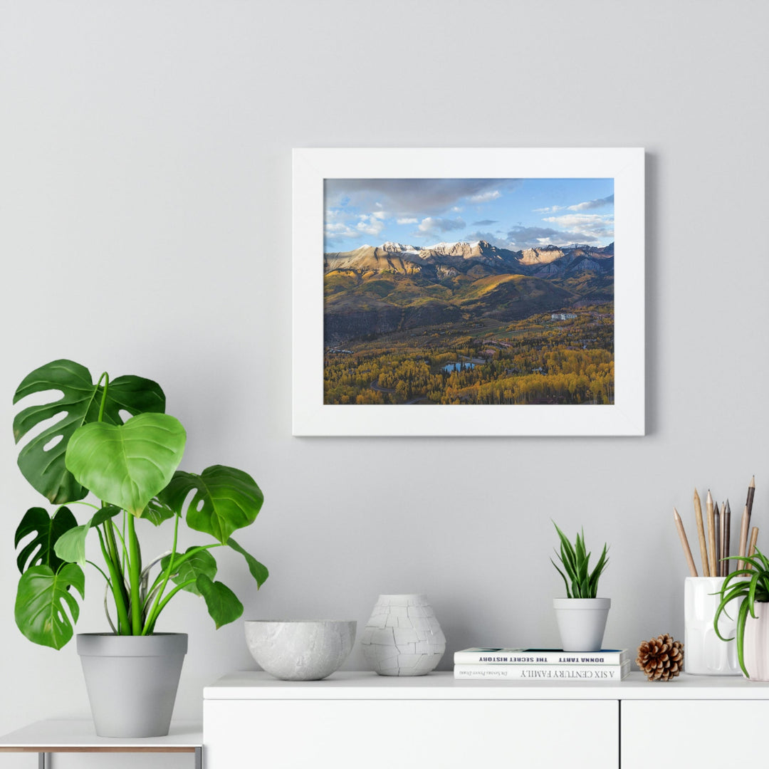 Glowing Mountainside - Framed Print - Visiting This World