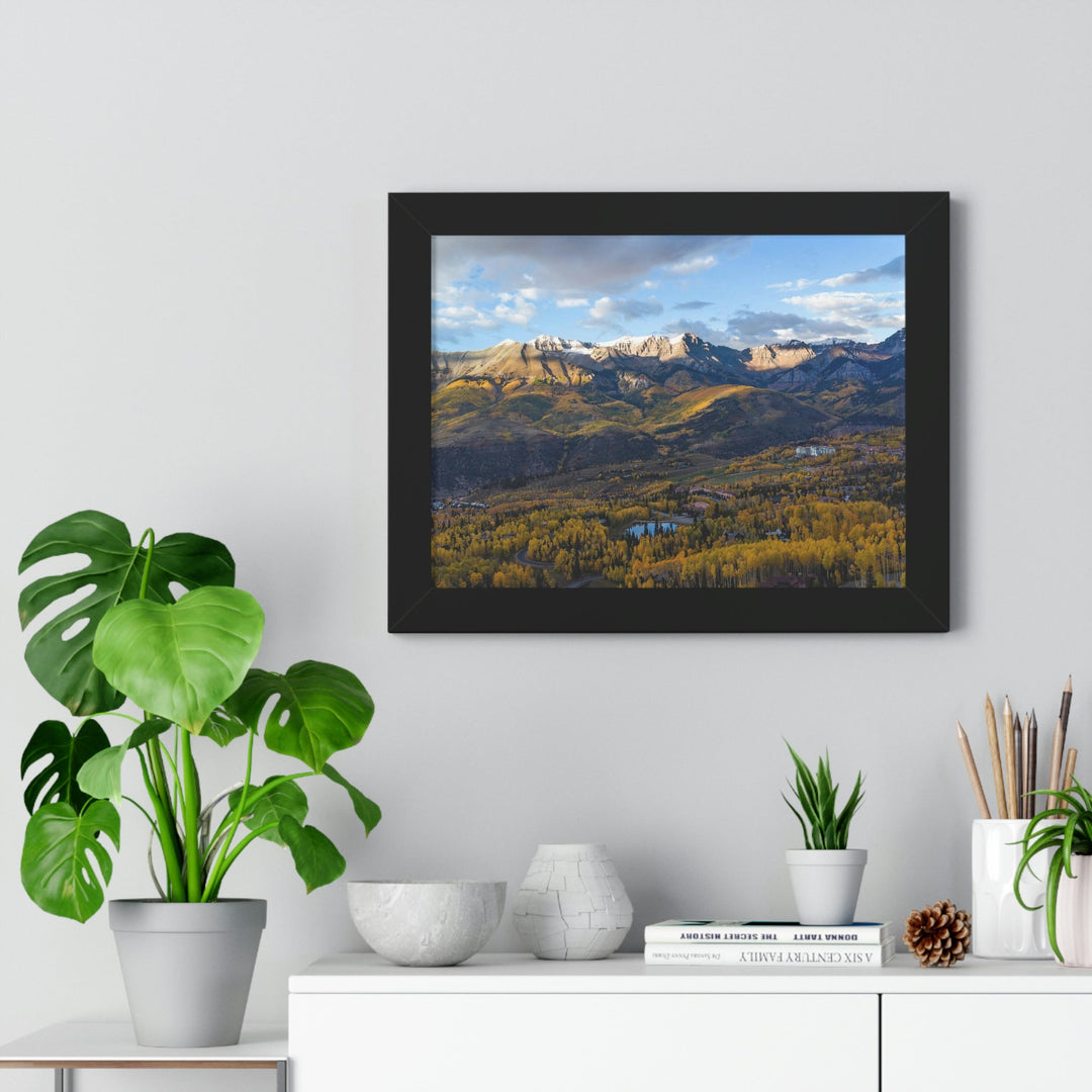 Glowing Mountainside - Framed Print - Visiting This World