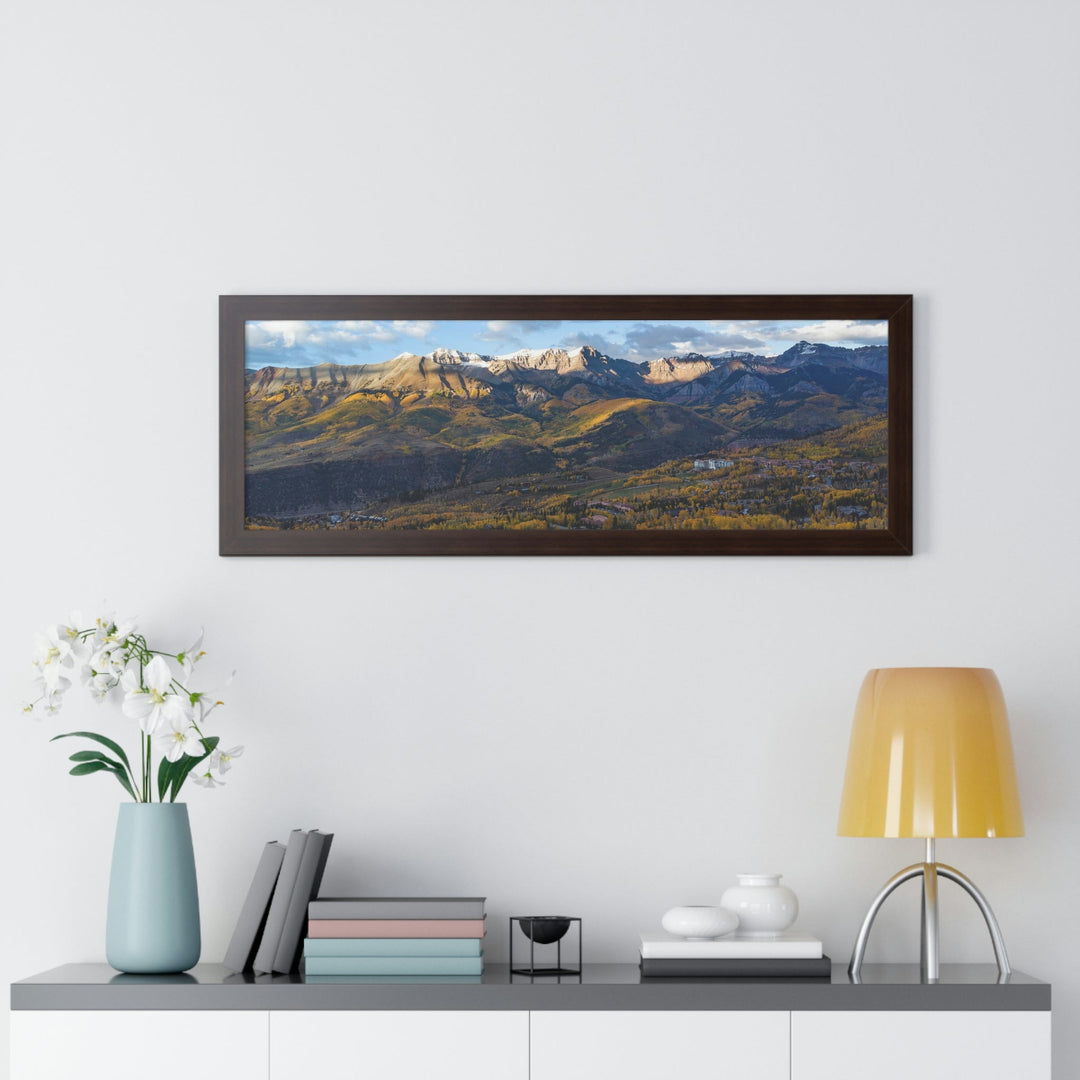 Glowing Mountainside - Framed Print - Visiting This World