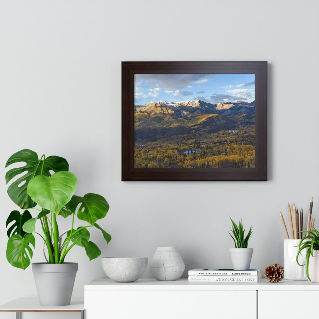 Glowing Mountainside - Framed Print - Visiting This World