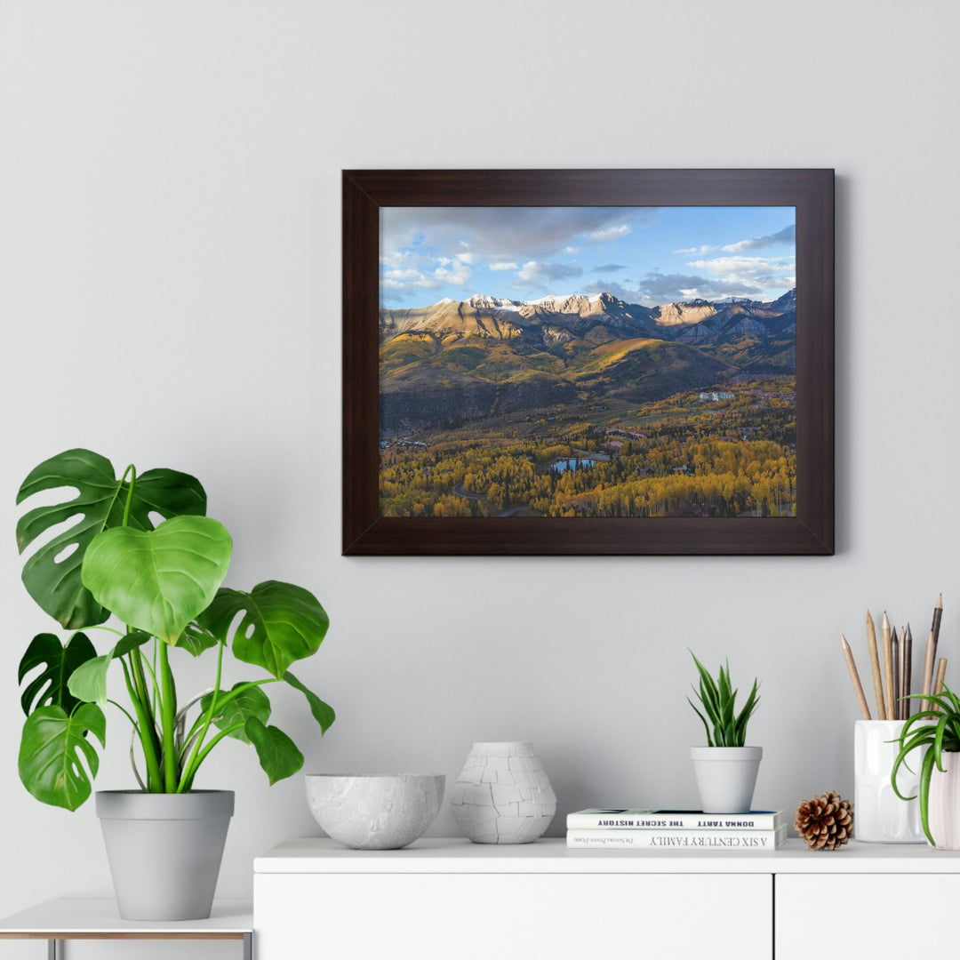 Glowing Mountainside - Framed Print - Visiting This World