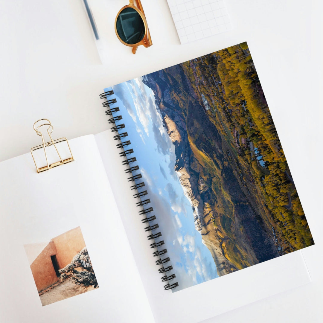 Glowing Mountainside - Spiral Ruled Line Notebook - Visiting This World