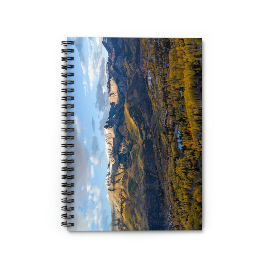 Glowing Mountainside - Spiral Ruled Line Notebook - Visiting This World