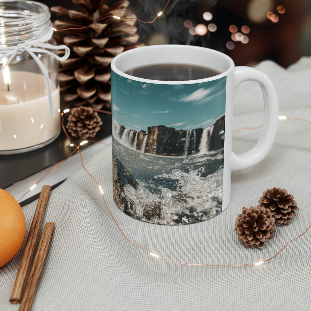 Goðafoss Splash - Ceramic Mug 11oz - Visiting This World