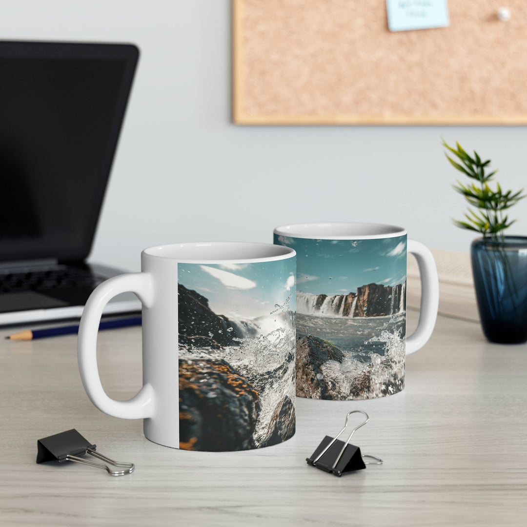 Goðafoss Splash - Ceramic Mug 11oz - Visiting This World