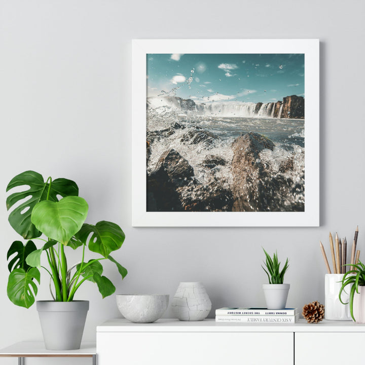 Goðafoss Splash - Framed Print - Visiting This World