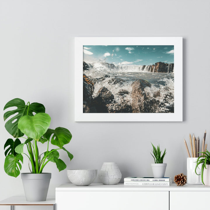 Goðafoss Splash - Framed Print - Visiting This World