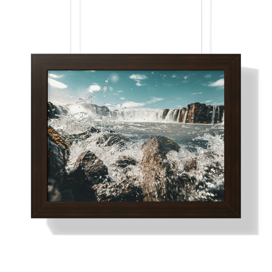 Goðafoss Splash - Framed Print - Visiting This World