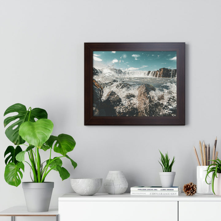 Goðafoss Splash - Framed Print - Visiting This World