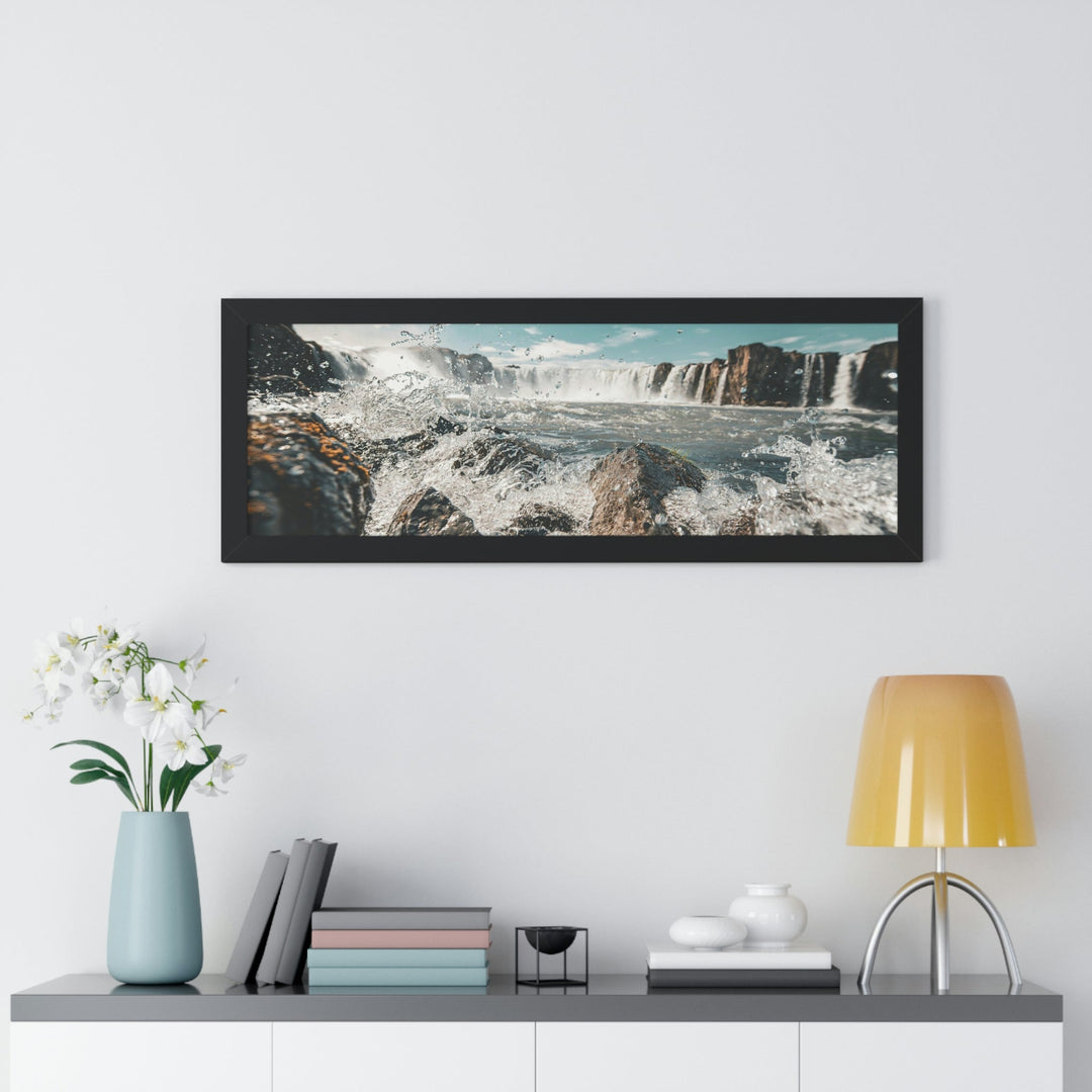 Goðafoss Splash - Framed Print - Visiting This World