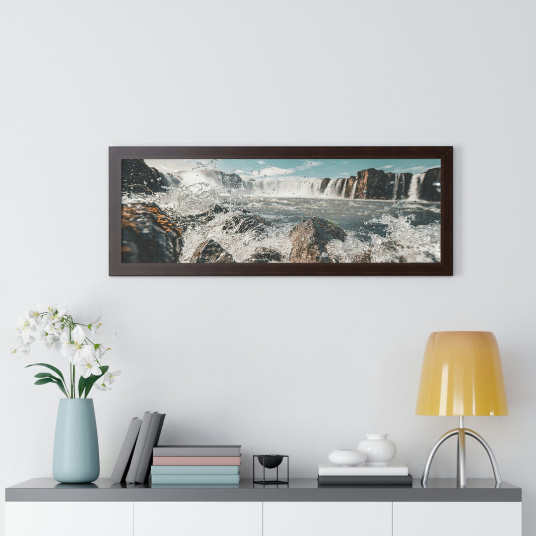 Goðafoss Splash - Framed Print - Visiting This World