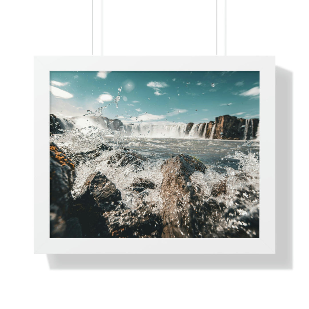 Goðafoss Splash - Framed Print - Visiting This World