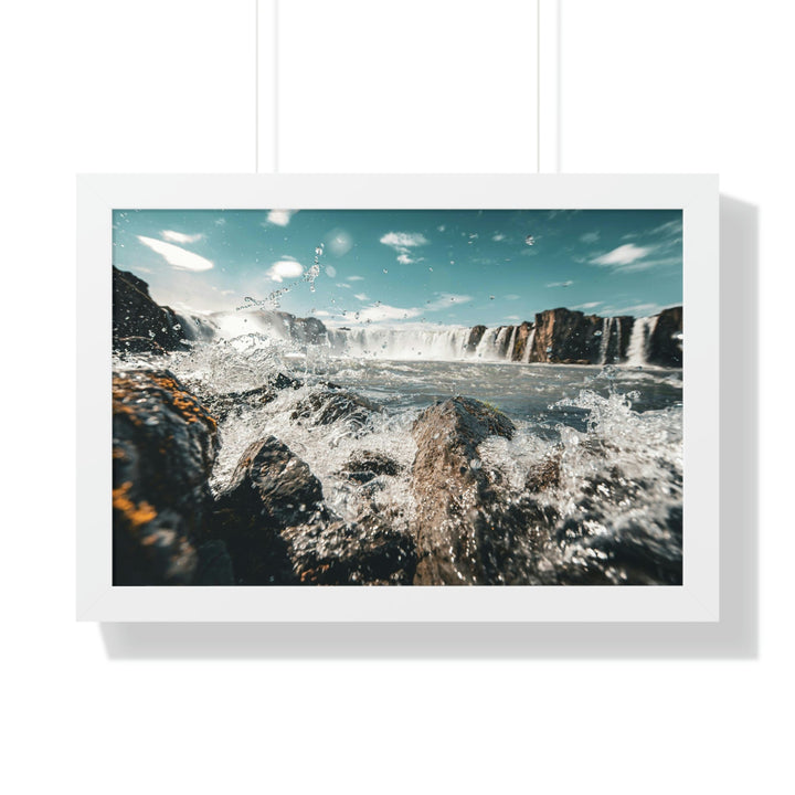 Goðafoss Splash - Framed Print - Visiting This World