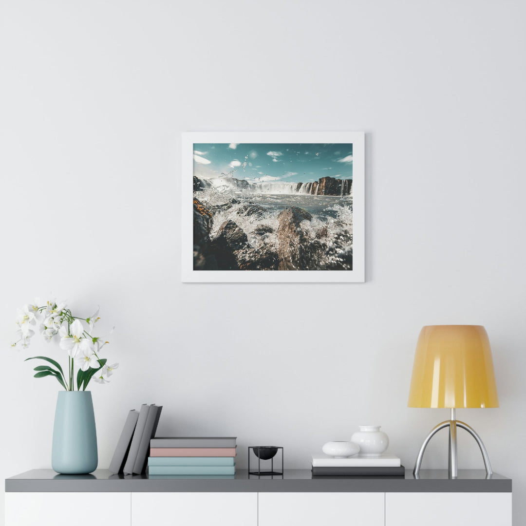 Goðafoss Splash - Framed Print - Visiting This World