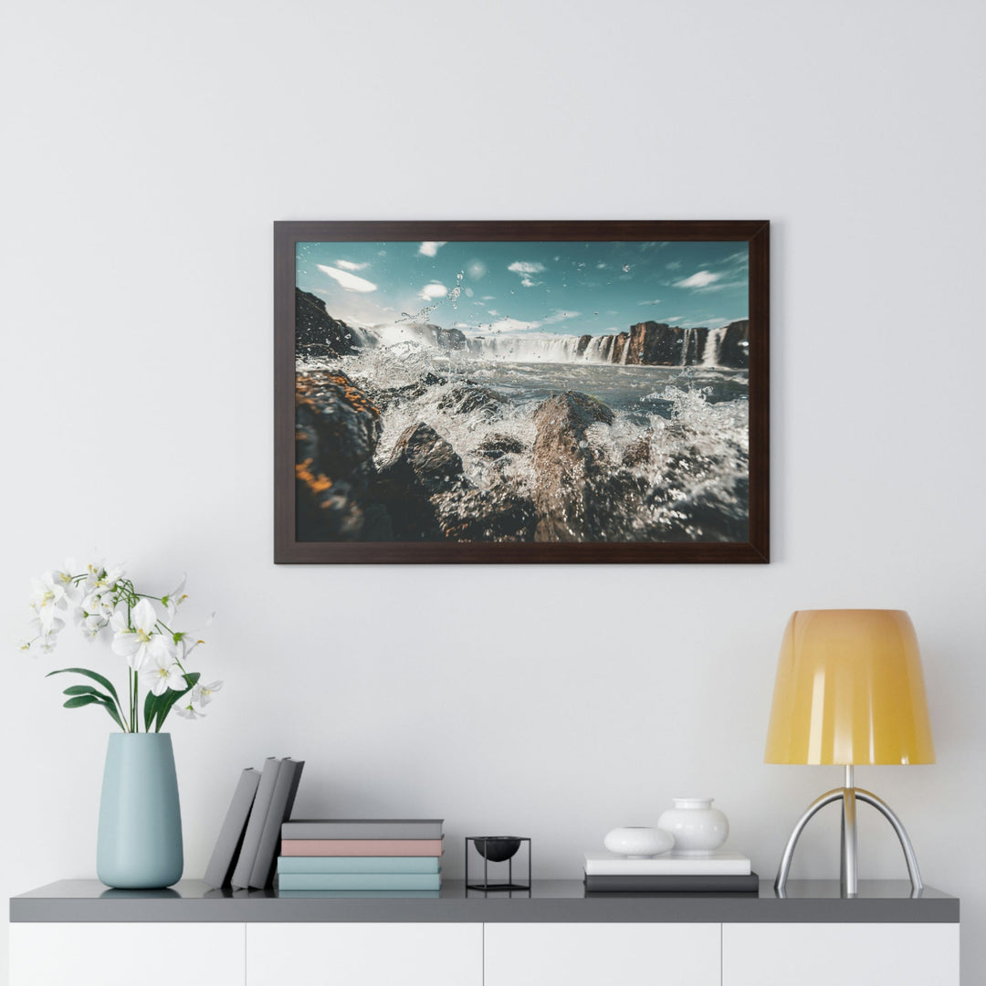 Goðafoss Splash - Framed Print - Visiting This World