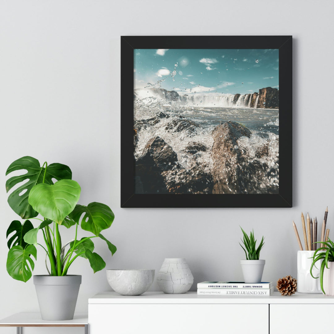 Goðafoss Splash - Framed Print - Visiting This World