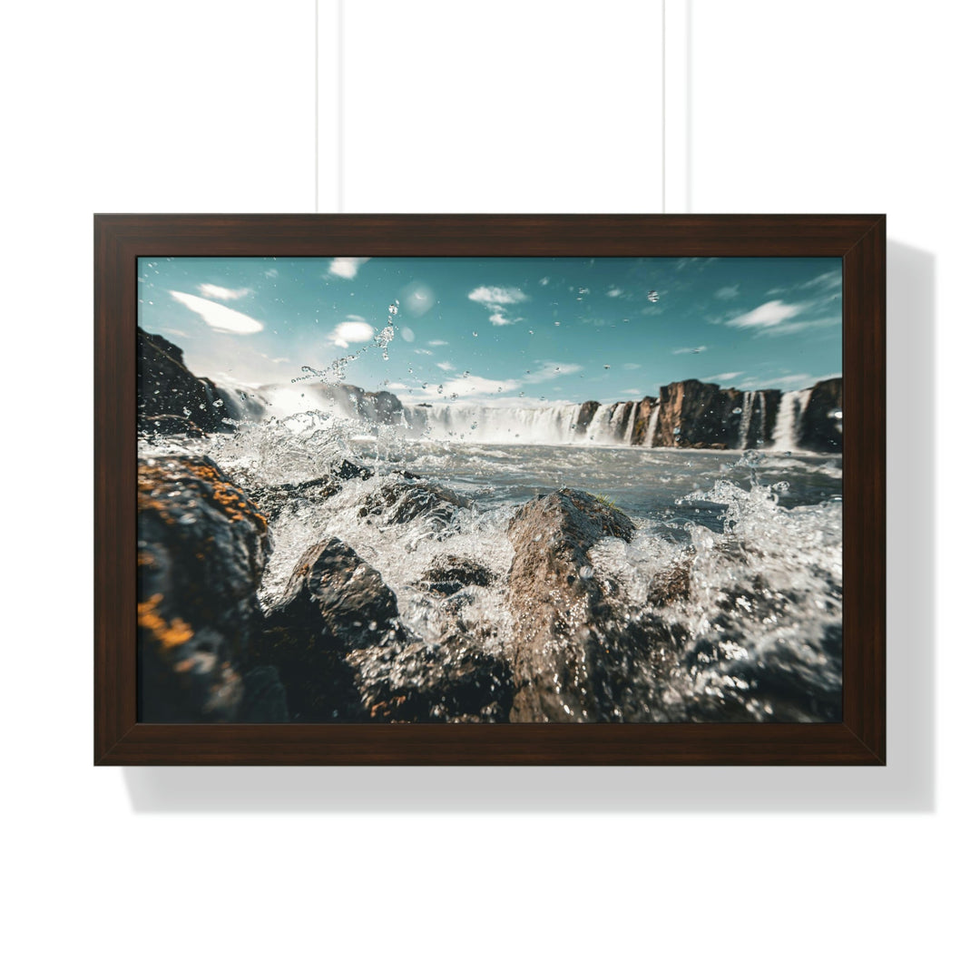 Goðafoss Splash - Framed Print - Visiting This World