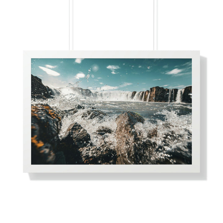 Goðafoss Splash - Framed Print - Visiting This World